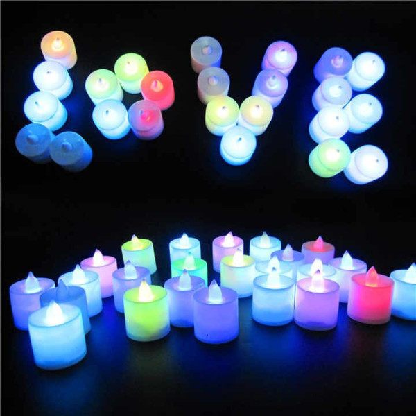 Кольорові декоративні світильники-свічки з теплим полум’ям, 24 шт Київ - фото 18