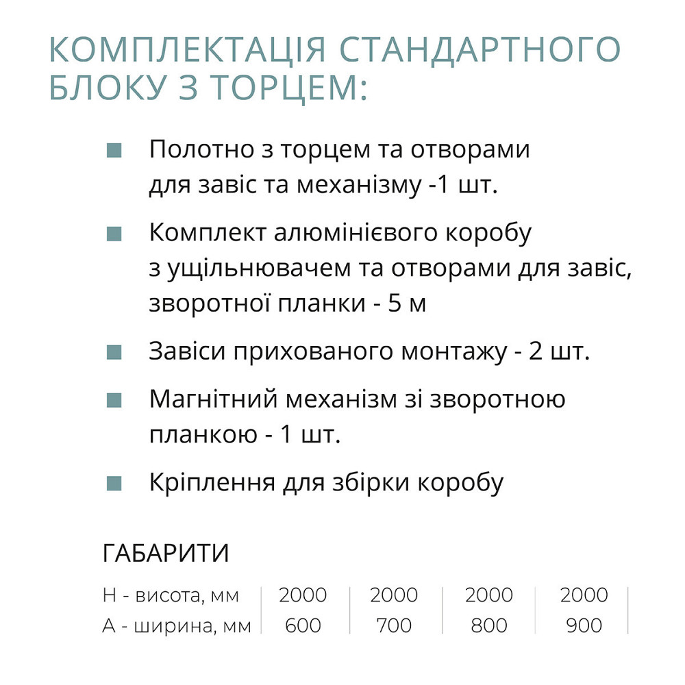Двері "Прихованого монтажу" під фарбування зовнішнє відкривання (торець AL) Київ - фото 6