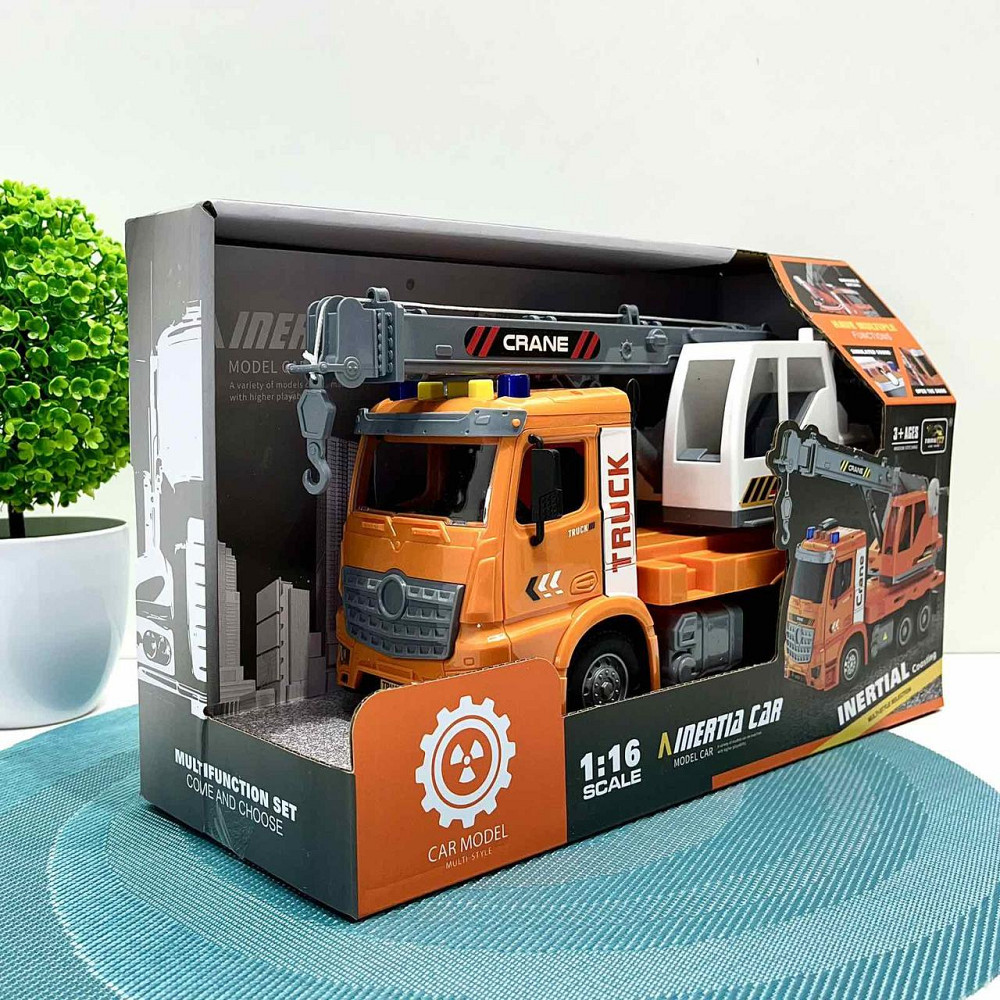 Спецтехніка Автокран світло звук інерція рухомі елементи 1:16 Помаранчева (ZH 812-4) Чернігів - фото 7