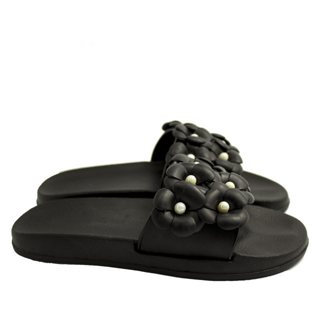 Шльопанці жіночі чорний "Квіткові" 40 Одеса - фото 2