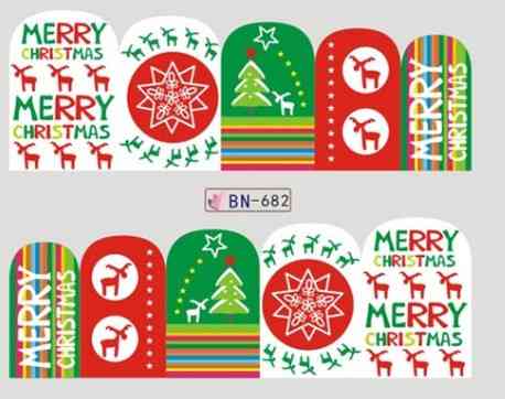 Новогодние наклейки на ногти BN-682 Киев