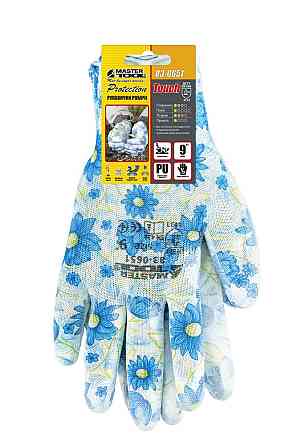MASTERTOOL Рукавички безшовні трикотажні MASTERTOOL "Барвінок" з поліуретановим покриттям долон Киев