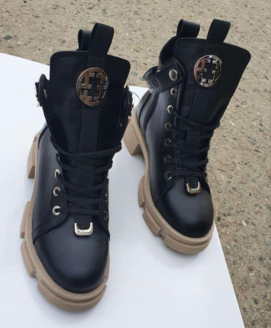 AVALON Черевики жіночі AVALON 485 чорно/бежеві (зима, шкіра натуральна) (5202) 37р.38р.39р.40р. Коломия - фото 1