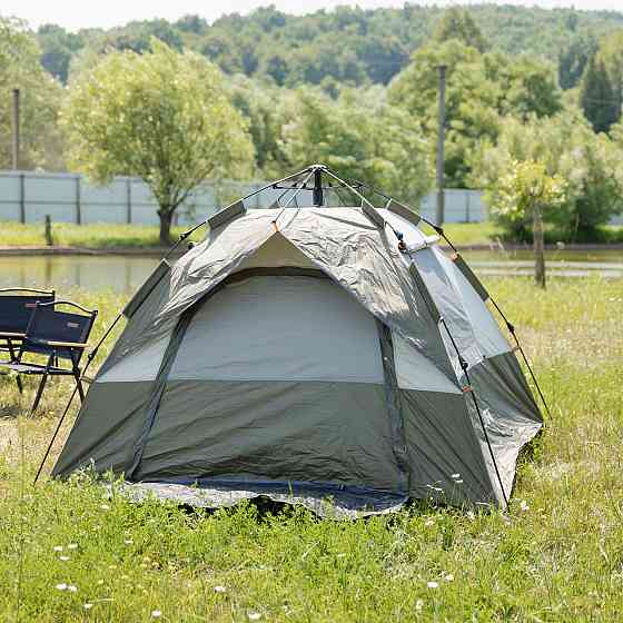 Автоматическая трехместная палатка для кемпинга Хаки Киев