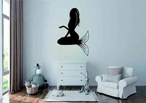 Декоративное настенное 3D Панно «Русалочка» Декор на стену с объемом 70*49 см, Черный Киев