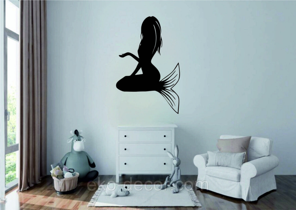 Декоративное настенное 3D Панно «Русалочка» Декор на стену с объемом 70*49 см, Черный Киев - изображение 5