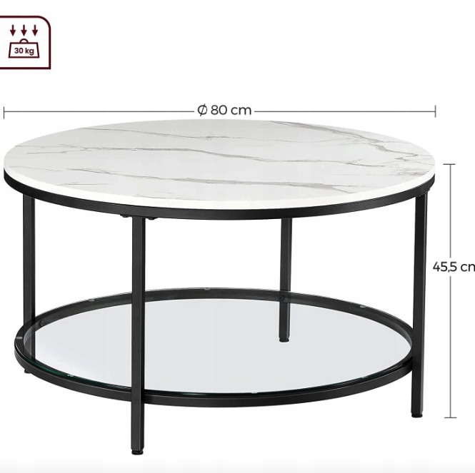 Журнальний столик Leobert Oskar круглий із мармуровою стільницею Киев - изображение 3
