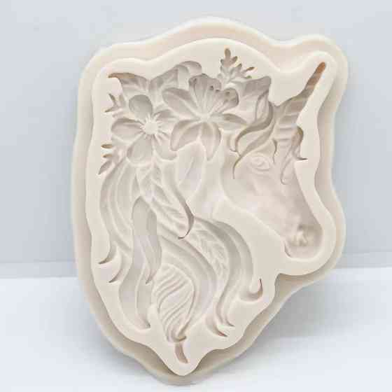 Силиконовый молд Единорог 112 на 71 мм серый Киев