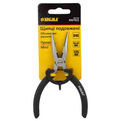 Плоскогубцы Sigma длинногубцы прямые 125мм обрезиненные рукоятки Mini (4357311) Винница