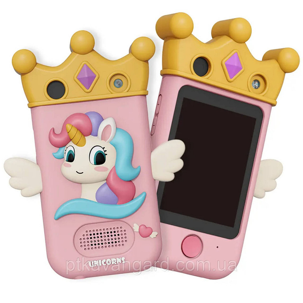 Фотоапарат іграшковий "Єдиноріг" у вигляді телефону (сенсорний екран, камера, type-c, українською) X 19 U рожевий Хмельницький - фото 5