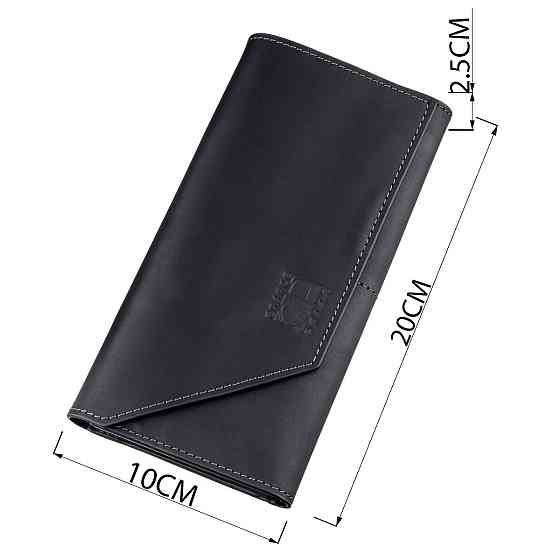 Кожаный клатч унисекс на магните Черный (GRANDE PELLE) Киев