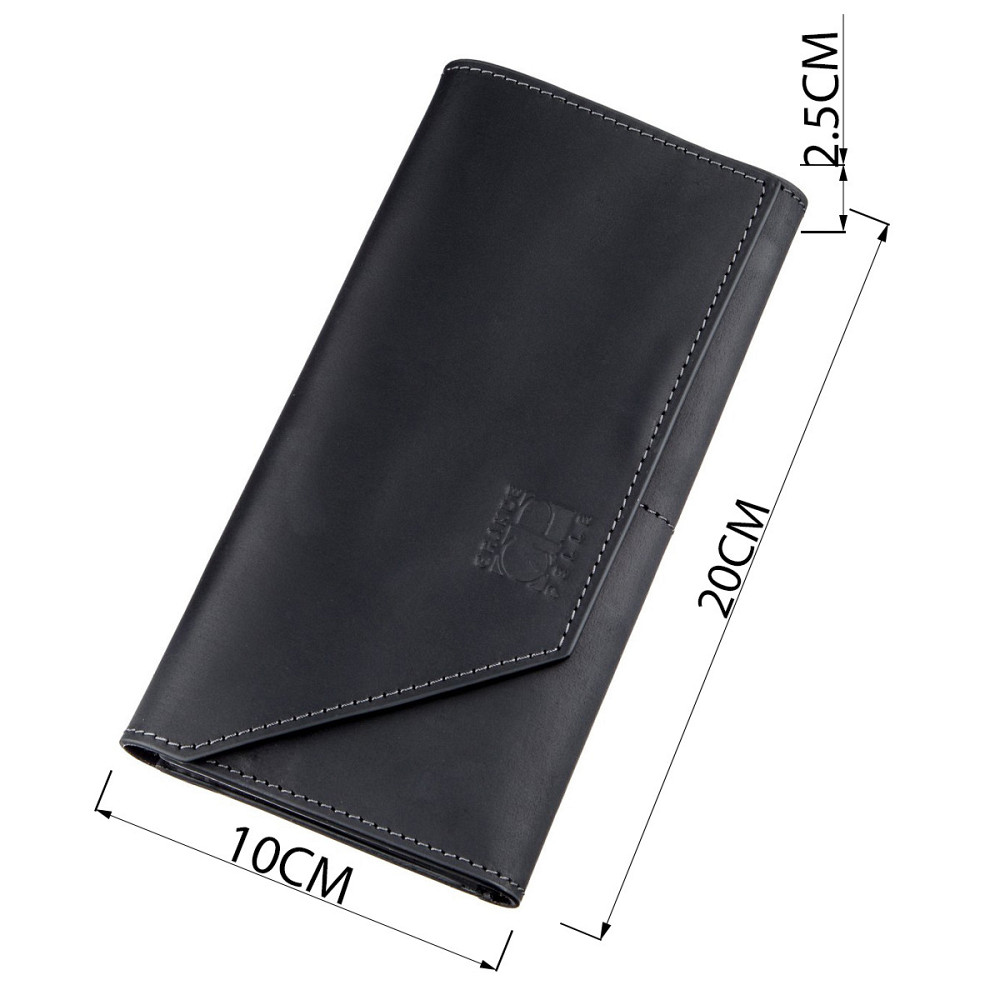 Кожаный клатч унисекс на магните Черный (GRANDE PELLE) Киев - изображение 1