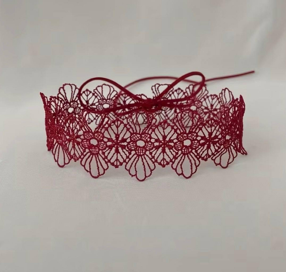 Кружевной чокер на шею красный кружевной ошейник украшение для женщин Киев - изображение 2