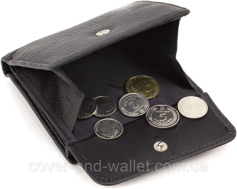 Маленький женский бумажник из натуральной кожи бордового цвета ST 209 Черный Киев - изображение 6