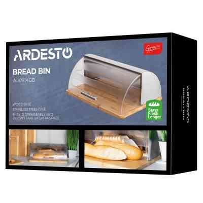 Хлібниця Ardesto Gemini 39х27х15см, дерево, пластик, нержавіюча сталь (AR0914GB) Вінниця