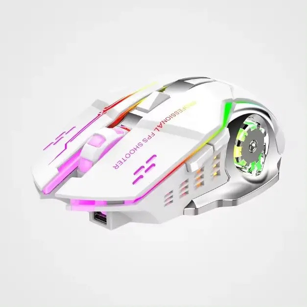 Беспроводная игровая мышка T2 RGB подсветка USB Charge+Bluetooth бесшумная со встроенным аккумулятором White Запорожье - изображение 1