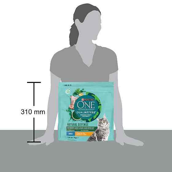 Сухой корм PURINA ONE Adult Dual Nature Spirulina для взрослых кошек с курицей 1.4 кг Киев