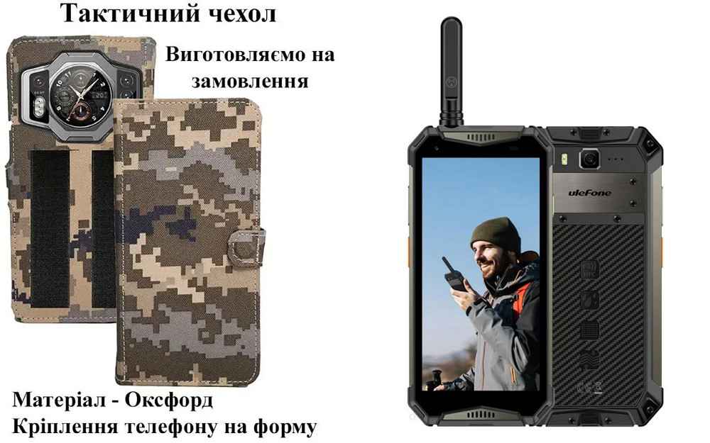 Тактический чехол для realme V30, realme V30t 5G, крепится к снаряжению на липучке Киев - изображение 1