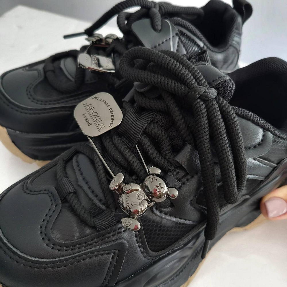 Кросівки для дівчинки підлітка чорні 33,34,35,36,37,38 Миколаїв - фото 3