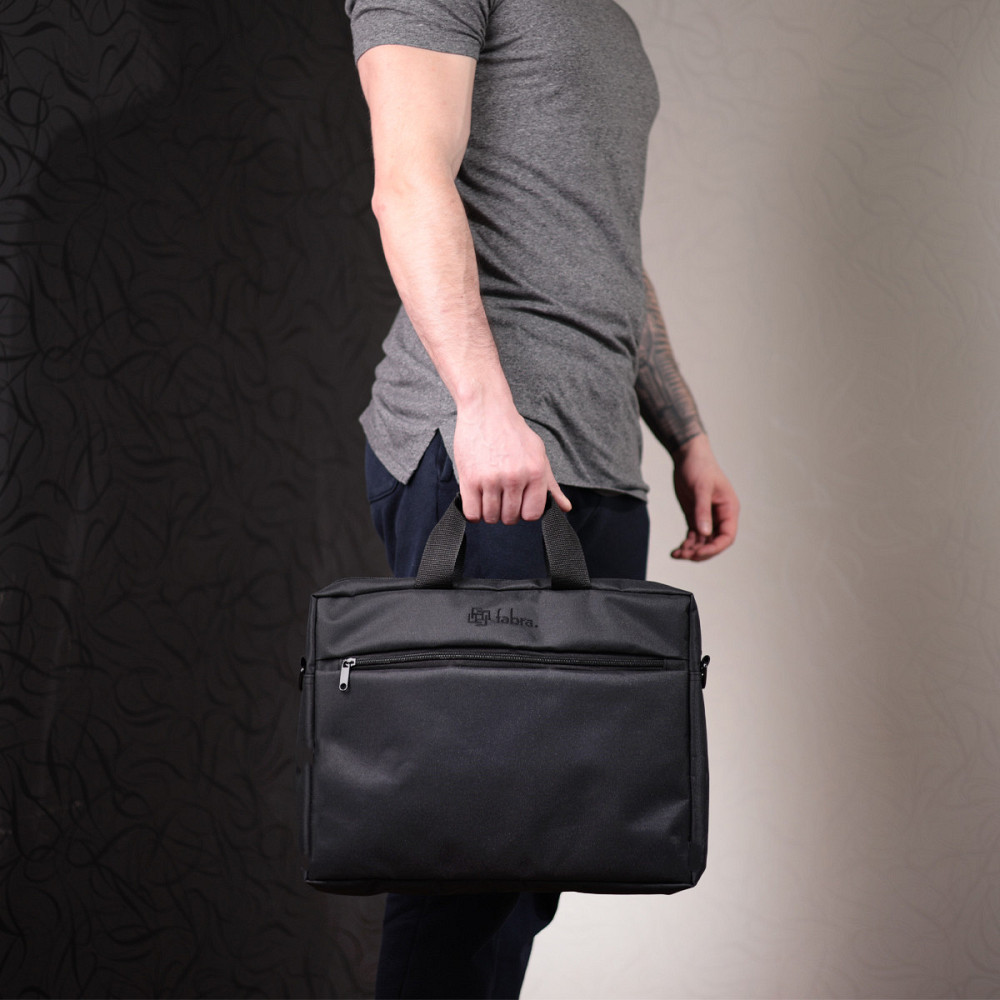 Практичная деловая сумка из качественного полиэстера Черный (FABRA) Киев - изображение 4