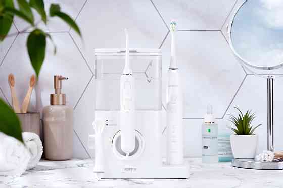 Іригатор ARDESTO стаціонарний+електрична зубна щітка, чаша 600 мл, від мережі , 3 насадки, білий Київ