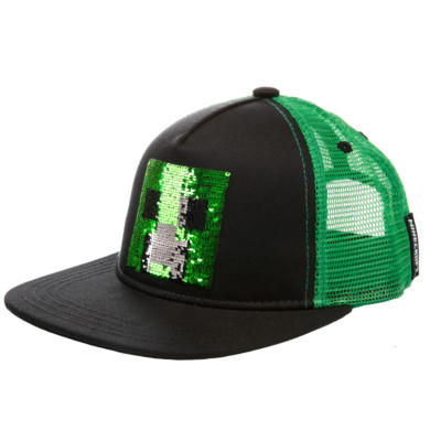 Кепка Jinx Minecraft - Creeper Sequin Youth Snapback Green (JINX-10305) Винница - изображение 1