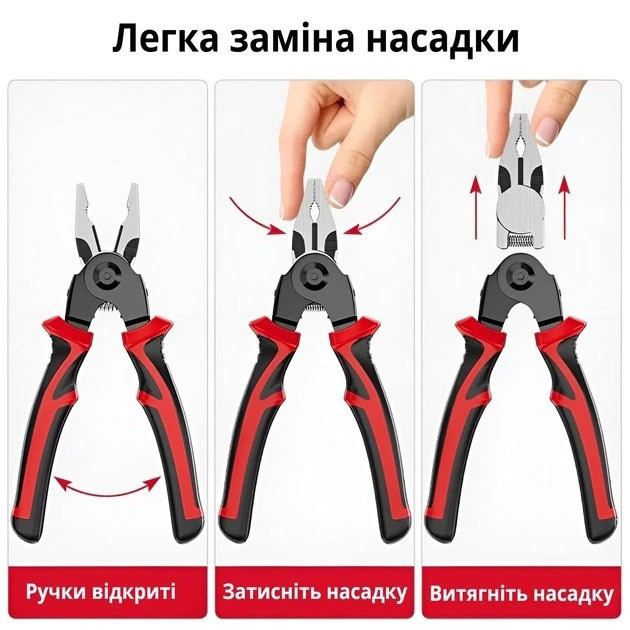 Багатофункціональний набір швидкозмінних інструментів 5 в 1 (плоскогубці, зачищення ізоляції, щипці обтискні) SA-84 Львів - фото 10