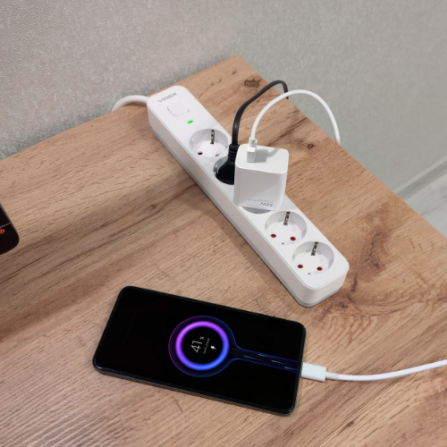 Мережевий подовжувач із заземленням 5 розеток 3м з кнопкою білий VF-PD53G-W Oncord Videx Житомир