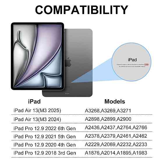 Чохол-клавіатура IVEOPPE для iPad Air 13 (M2/M3) чорний QWERTY трекпад підсвічування 7 кольорів Bluetooth знімна Київ