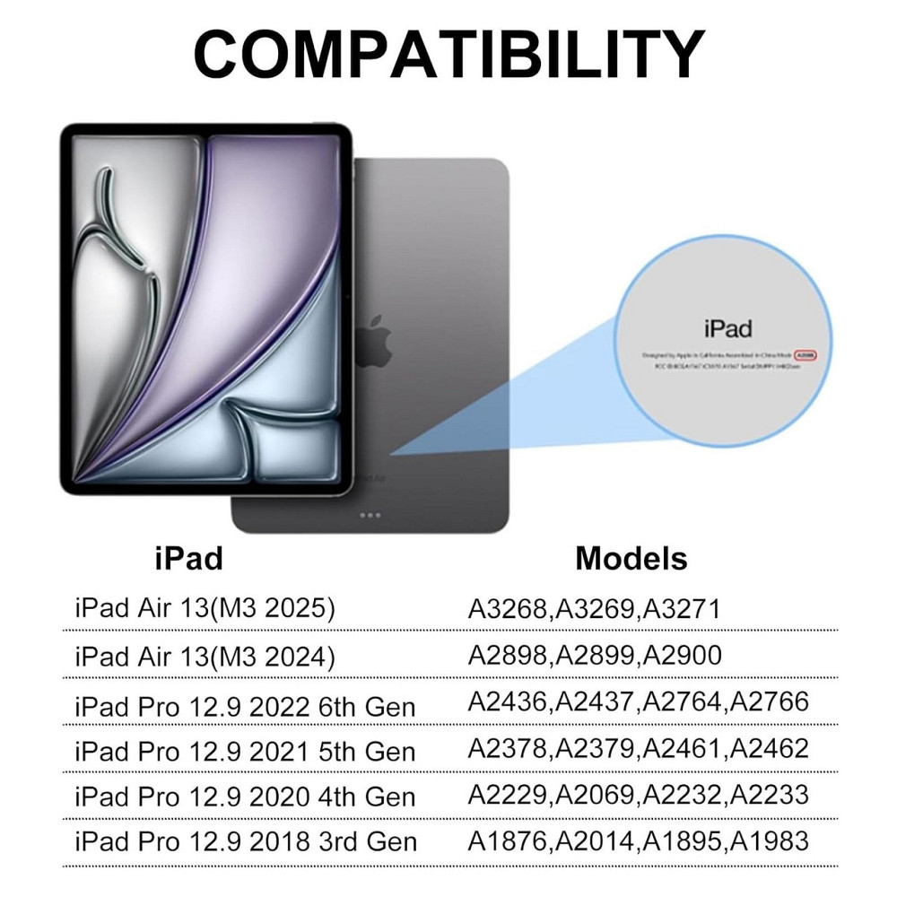Чохол-клавіатура IVEOPPE для iPad Air 13 (M2/M3) чорний QWERTY трекпад підсвічування 7 кольорів Bluetooth знімна Київ - фото 2