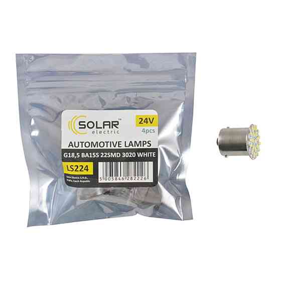 LED автолампа Solar 24V G18.5 BA15s 22smd 3020 white 4шт Киев