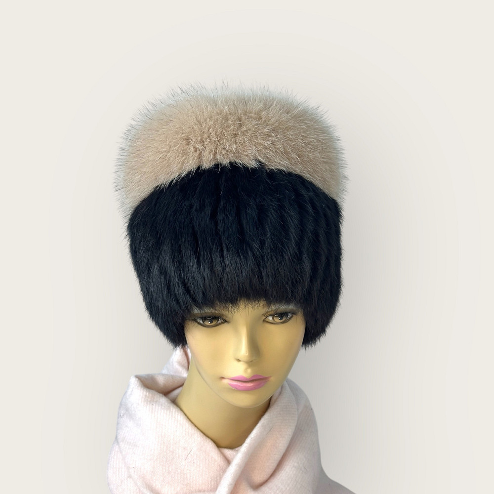 Меховая шапка женская Мерлин Черный Харьков - изображение 1