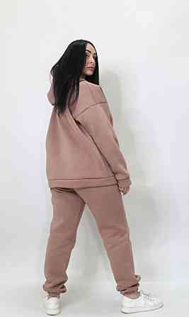 Женский спортивный теплый костюм трехнитка на флисе Какао XS-S Харьков