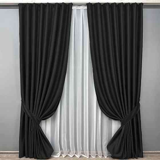 Комплект готових штор VR-Textil Bagema Rvs № 1895ш Чорний 140х270 см 2 шт (39-0085) Київ