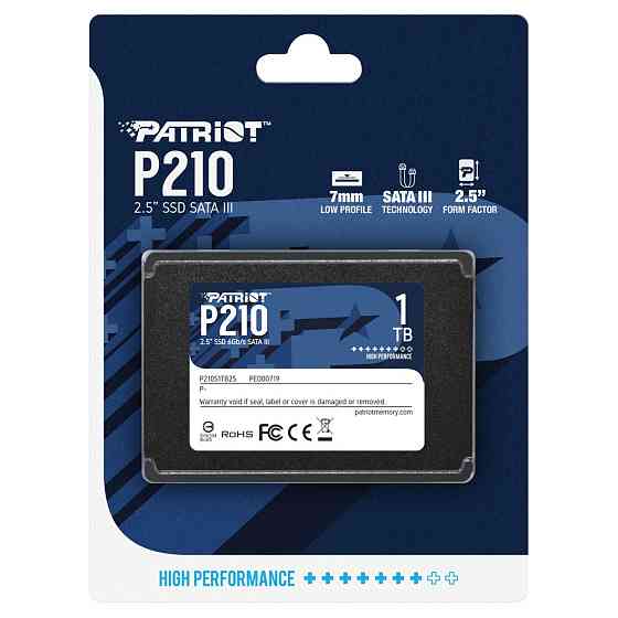 SSD диск накопичувач Patriot P210 1TB 2.5" 7mm SATAIII 3D QLC P210S1TB25 Одеса
