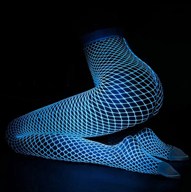 Люминесентные колготки в сеточку женские one size белый Киев - изображение 2