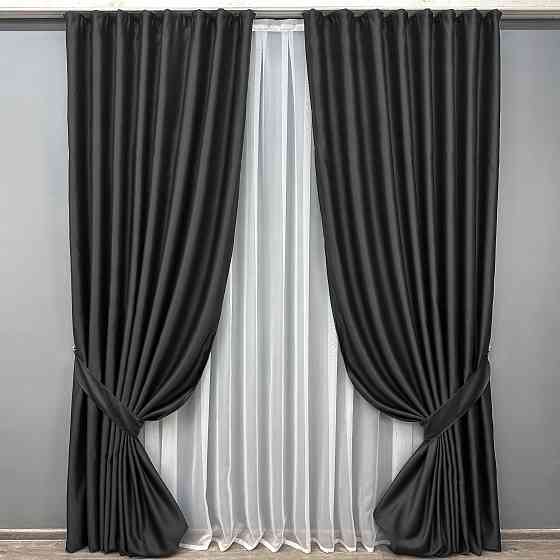 Комплект готовых штор VR-Textil Bagema Rvs № 1895ш Черный 150х290 см 2 шт (33-0947) Киев