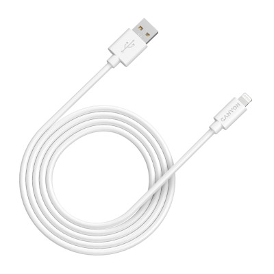 Дата кабель USB 2.0 AM to Lightning 1.0m MFI white Canyon (CNS-MFIC12W) Вінниця - фото 1