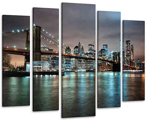 Модульная картина Ночной город Нью-Йорк (80 х 118 см) Art-51_5 110x160 см Киев