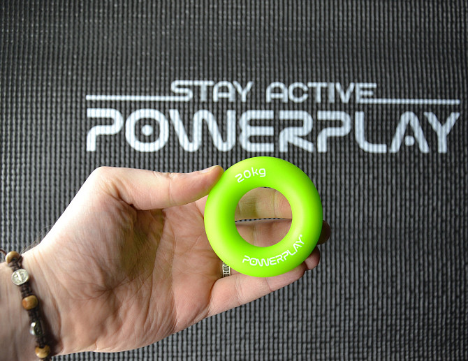 Еспандер кистьовий силіконовий PowerPlay PP-4324 Hand Grip Ring Medium 20 кг. Зелений Каменское - изображение 9