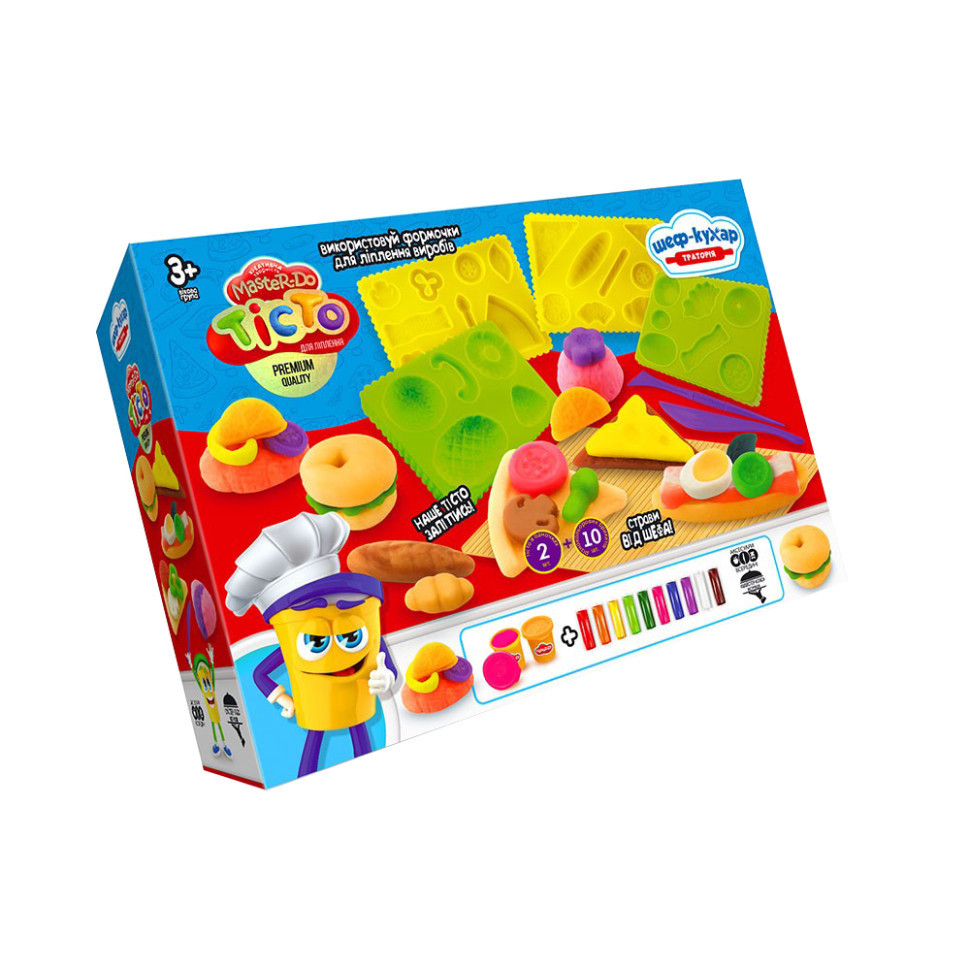Креативна творчість "Тісто для ліплення "Шеф-кухар" TMD-17-01U…-04U з формами Траторія Вінниця - фото 1