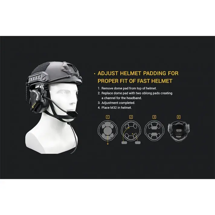 Тактические активные наушники Earmor М32 + крепление чебурашка OPS Core Черный Киев - изображение 7