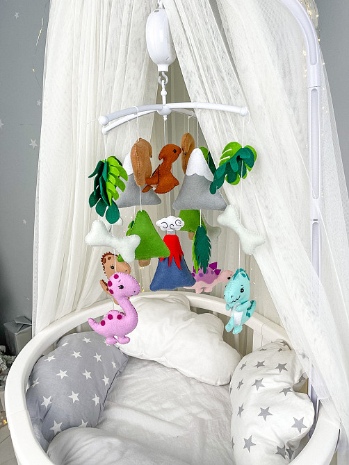 Музичний мобіль WoollyFox «Веселі динозаврики» з 35 мелодіями Киев - изображение 4