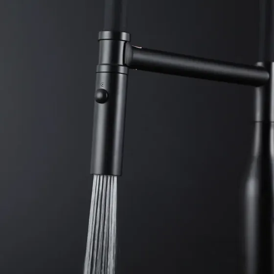 Смеситель для кухни с гибким изливом GAPPO G4098-26 лейка 2 режима, черный Киев