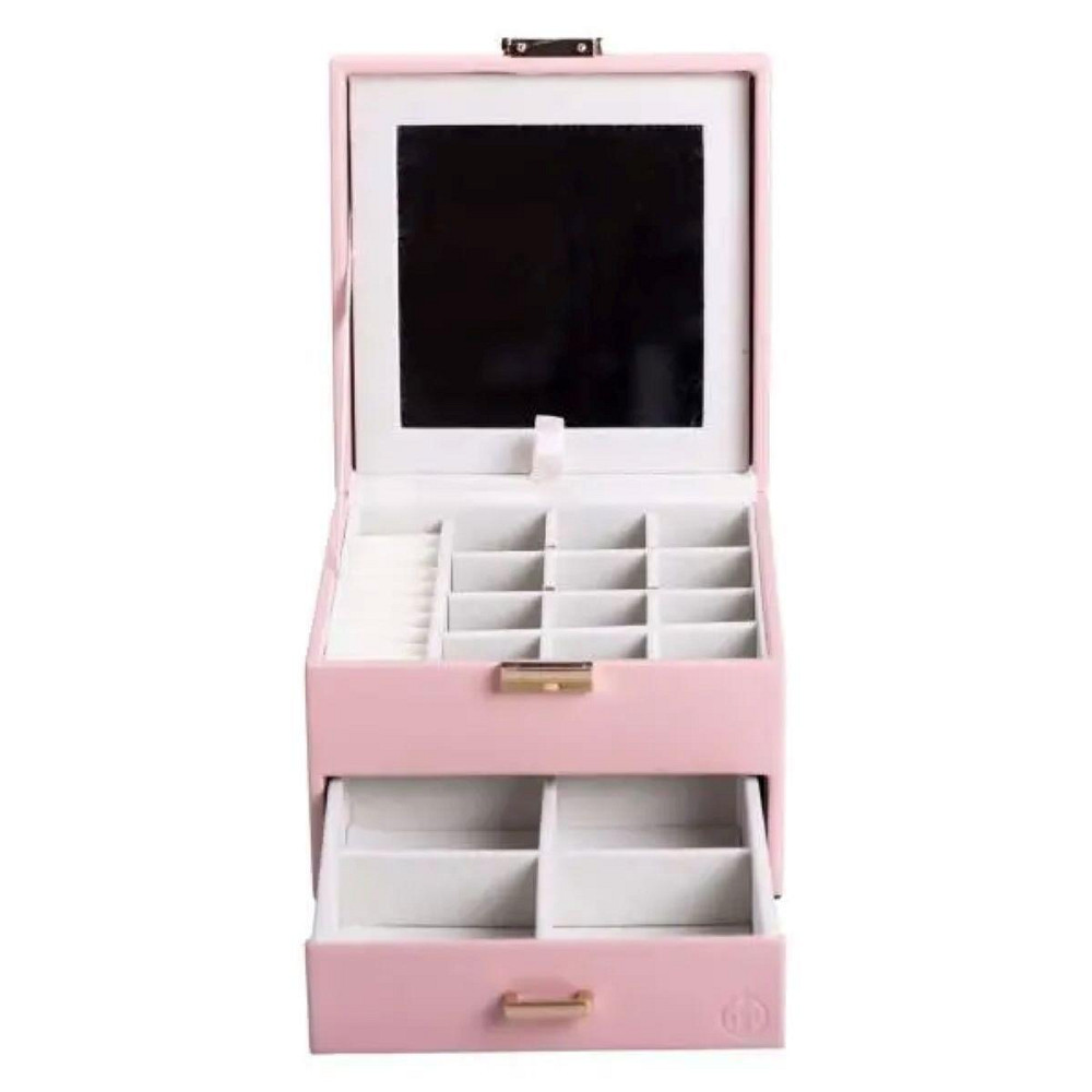 Скринька для прикрас з еко шкіри 2 яруси органайзер для ювелірних виробів HP-5-2P Київ - фото 2