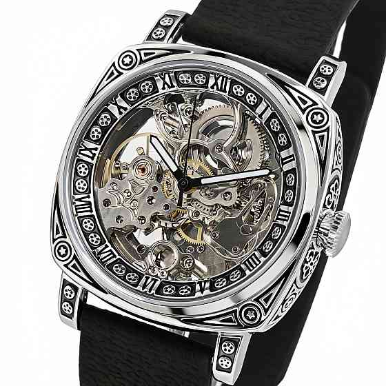 Часы мужские механические WishDoIt Baron Imperial Black (2 ремешка) Винница