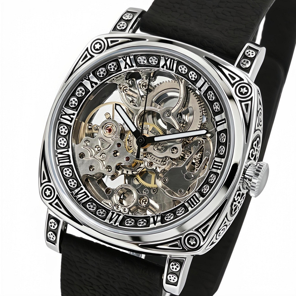 Часы мужские механические WishDoIt Baron Imperial Black (2 ремешка) Винница - изображение 1