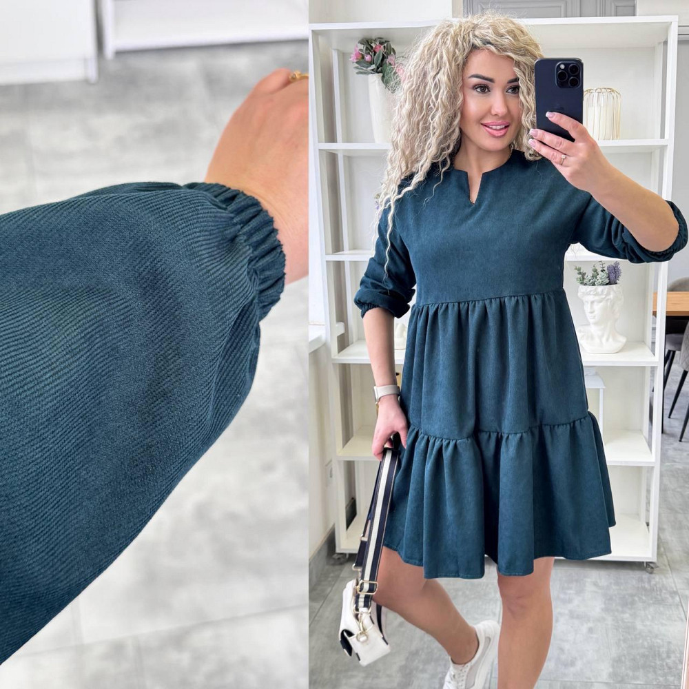 Женское базовое повседневное платье микро вельвет пляшка, 50/52 Одесса - изображение 5