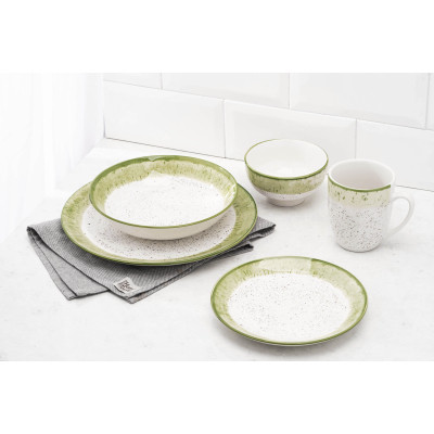 Тарелка Ardesto Siena, 27см, порцеляна, біло-зелений (AR2927SWG) Винница - изображение 6