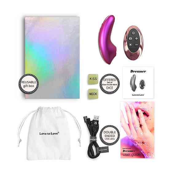 Вакуумный клиторальный стимулятор Love To Love DREAMER – IRIDESCENT BERRY, ласки язычком, пульт Sex Aura Киев